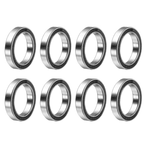 Image of sourcing map 8pcs 6702-2RS Deep Groove Ball Bearings 15x21x4mm Chrome Steel Bearing Double Sealed Precision Bearings, P6(ABEC3)