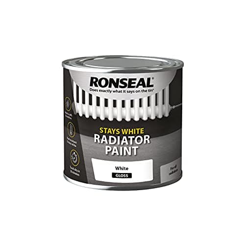 Image of STAY WHITE RADIATOR PAINT Ronseal Stay White Radiator Paint White Gloss