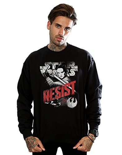 Image of Star Wars Men's The Last Jedi Rey Resist Sweatshirt Small Black