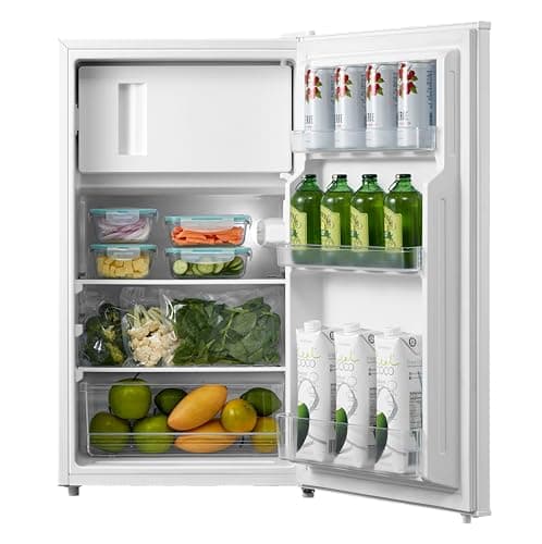 Image of COMFEE' RCD80WH3UK(E) 80L Under Counter Fridge with 4 Star Ice Box, Inverter Compressor, Quiet 39dB, LED Light, Reversible Door, Adjustable Temperature Control, White