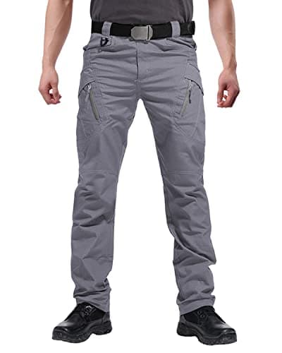 Image of FEDTOSING Men's Outdoor Cargo Work Trousers Military Tactical Pants Combat Ripstop Trousers (Grey 38W / 32L)