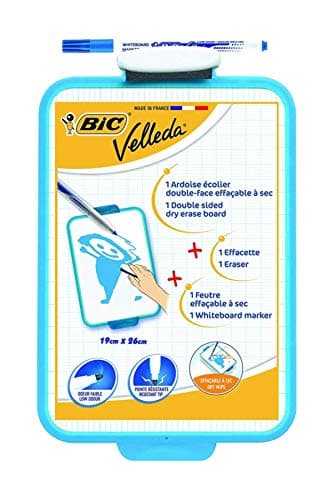 Image of Bic Velleda Drywipe Board 190x260mm Blue 841360
