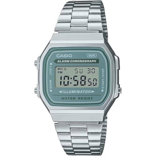 Image of Casio Digital Grey Dial Unisex's Watch-A168WA-3AYDF, Silver, Antique
