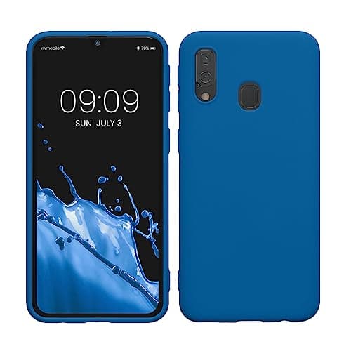 Image of kwmobile Case for Samsung Galaxy A40 Case - Soft Cover - Shockproof TPU Material - Wireless Charging - Blue Reef