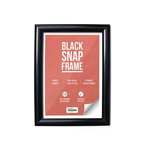 Image of Four X Ninety A3 Black Snap Frame, Security Frame 25mm (29.7 x 42 cm)