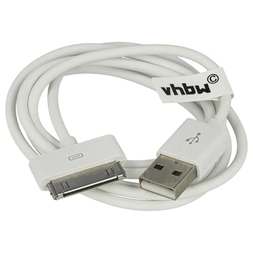Image of vhbw USB Data Cable compatible with Apple iPhone 4S, 4GB, 8GB MP3 Player White, 80 cm