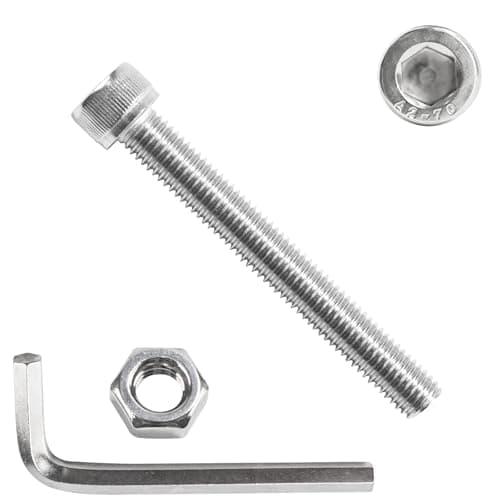 Image of 10 Pcs M10 Screws Set, M10 x 80mm Hex Socket Head Cap Screws Bolts and Nuts Set, Assorted Nuts and Bolts Assortment, Stainless Steel Machine Screwsset, with Hex Wrench