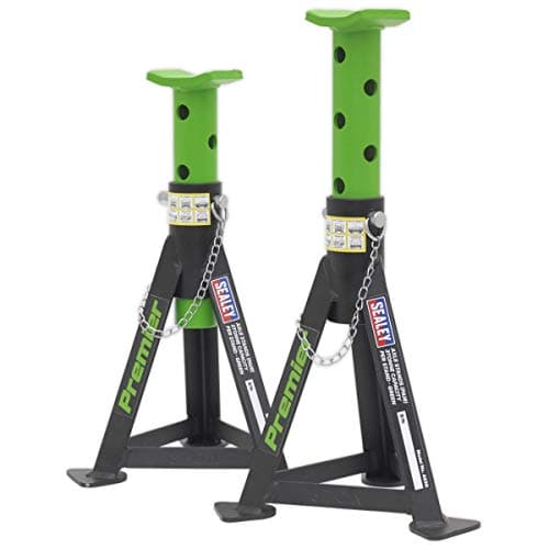 Image of Sealey HD Axle Stands / Jack Stands Pair - 3 Tonne Capacity per Stand Multi Hole **AS3G - Green**
