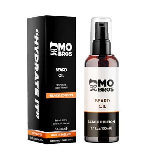 Image of Mo Bros Beard Oil 100ml - Black Edition. Cologne Inspired. Nourishing and Conditioning Formula. Rich in Omegas and Vitamin E, Promotes Healthy Beard Growth.