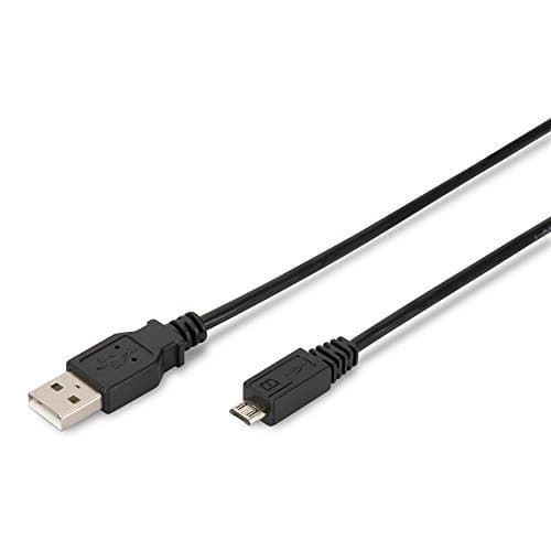 Image of DIGITUS USB 2.0 cable – 1 m – USB A to Micro B – 480 Mbit/s – connection cable for computers, notebooks, hubs, smartphones – black
