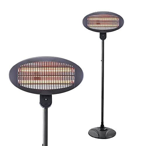 Image of Litecraft 2000 Watt Floor Standing 3x Quartz Tube Radiant Patio Heater - Black