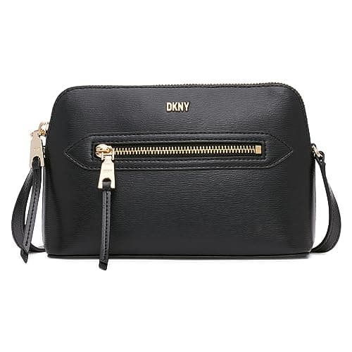 Image of DKNY Women's Chelsea Dome Crossbody, Black/Gold, One Size