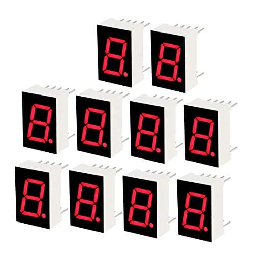 Image of sourcing map Common Cathode 10 Pin 1 Bit 7 Segment 1.1 x 0.79 x 0.35 Inch 0.55" Red LED Display Digital Tube 10pcs