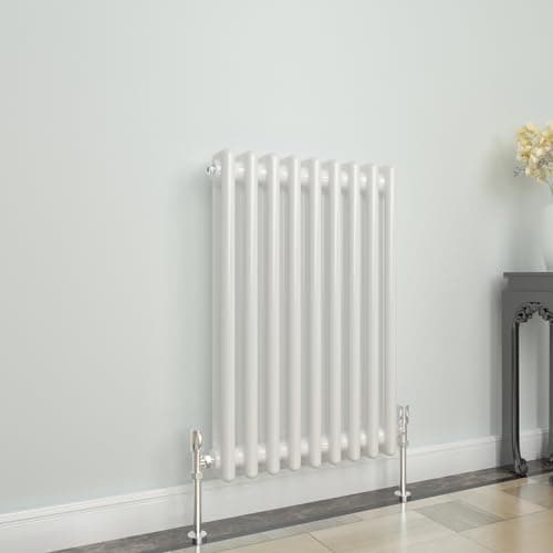 Image of GY Bath Horizontal Radiator Traditional 2 Column White Designer 600x425mm Modern Cast Iron Style Central Heating Rads