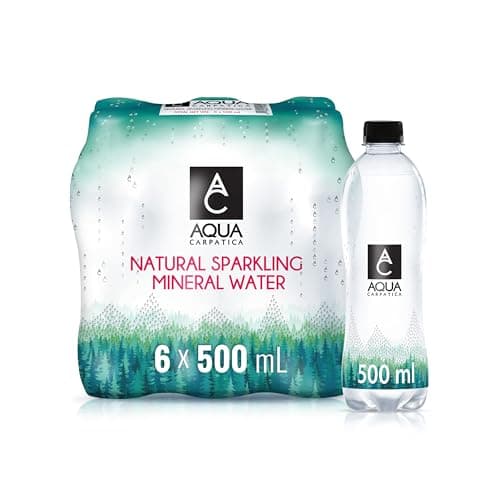 Image of AQUA Carpatica 500ml x 6 - Pure Natural Sparkling Mineral Water for Optimal Hydration, Nitrate-Free, Abundant in Calcium & Magnesium, Naturally Alkaline, Enriched with Natural Electrolytes