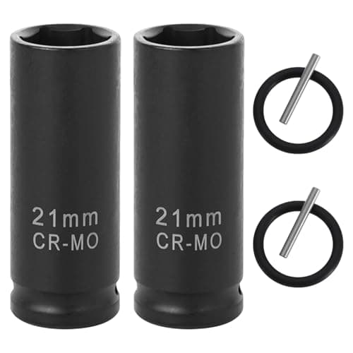 Image of Tharvolex 21mm Scaffolding Impact Socket – 53mm Deep Metric Socket, 1/2" Drive, Retaining Pin & O-Ring, Perfect for Long Bolts & Scaffold Clamps