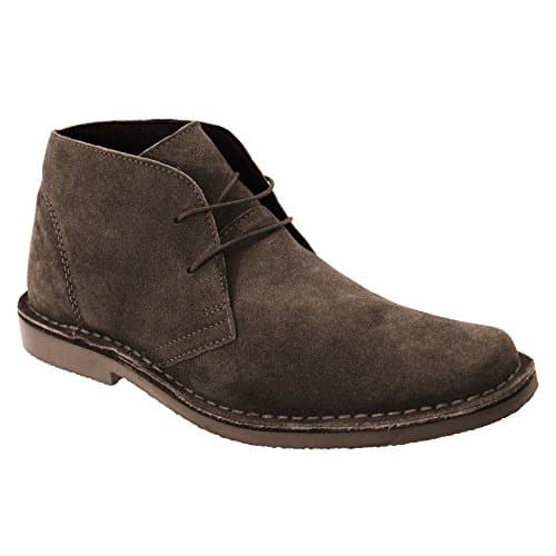 Image of Mens Roamers Fashion Desert Boots - Dark Brown Real Suede, Mens UK 10 / EU 44