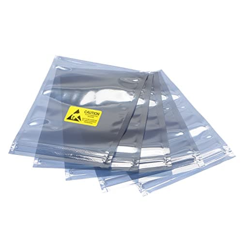 Image of sourcing map Anti Static Bags Shielding Bag 50pcs 4x6inch(10x15cm) Resealable with Labels for Hard Drive HDD SSD