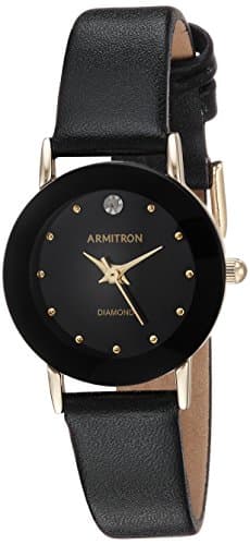 Image of Armitron Women's Genuine Diamond Dial Leather Strap Watch, 75/2447