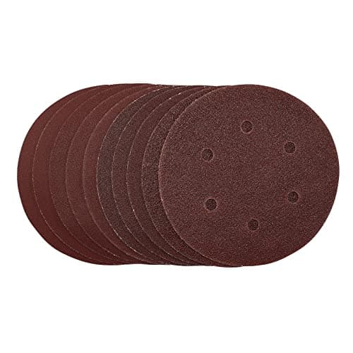 Image of Draper 55069 Sanding Discs, 150mm, Hook & Loop, Assorted Grit - 40G, 80G, 120G, 240G (Pack of 10) Red