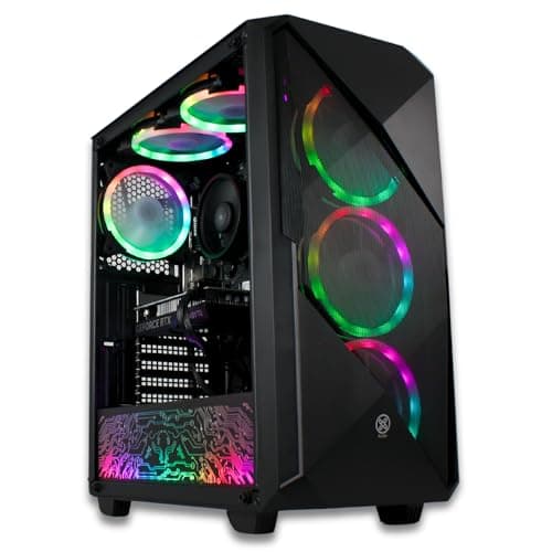 Image of XUM Legend Gaming PC – AMD Ryzen 5 5500, NVIDIA RTX 5060 8GB, 32GB DDR4 RAM, 500GB NVMe SSD + 1TB HDD, 700W PSU, WiFi, RGB Lighting, Windows 11 – VR Ready, Streaming Ready Gaming Desktop