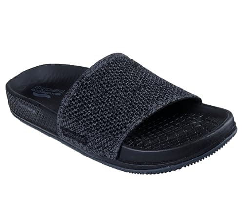 Image of Skechers On-The-go Arch Fit Hyper Slide W/Heather Knit, Slide Sandals Women, Black and Grey, 40 EU