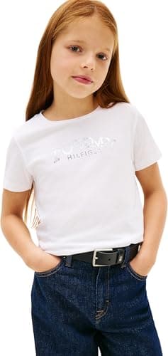 Image of Tommy Hilfiger Girl's Tommy FOIL TEE SS KG0KG08974 S/S T-Shirt, White (White), 12 Years