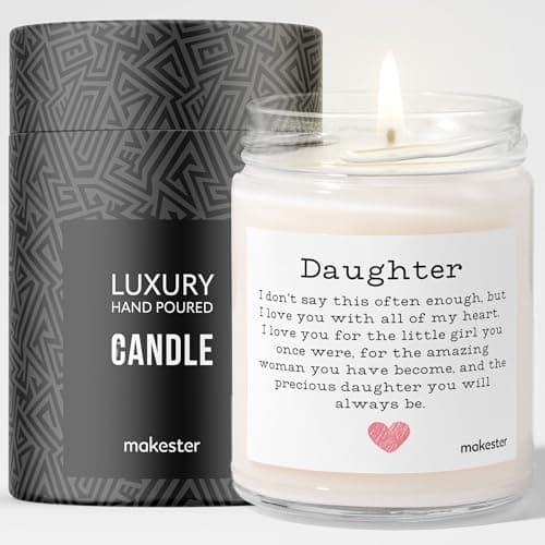 Image of Daughter Gifts - Luxury Soy Wax Candle - Vanilla, Jasmine, Sugared Almond - Makester