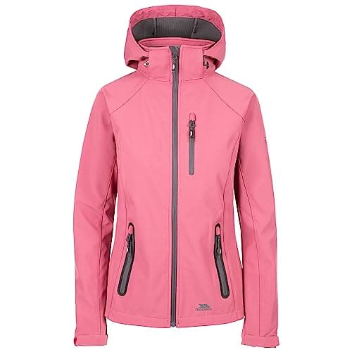 Image of Trespass Womens Softshell Jacket Bela II - Waterproof: 8000mm, Breathable: 3000mvp, Windproof, 3 Low Profile Zip Pockets, Chin Guard, Contrast Zips, Adjustable Zip-Off Hood