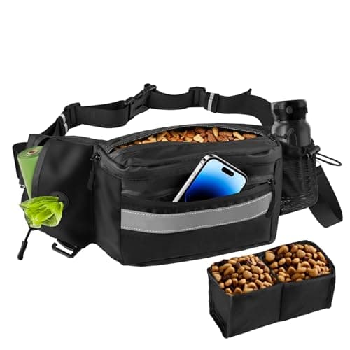 Image of Razobws Dog Treat Pouch for Training - Waterproof Treat Bag with Large Capacity, Removable Snack Inner Pocket, Multifunctional Waist Bag for Dog Accessories
