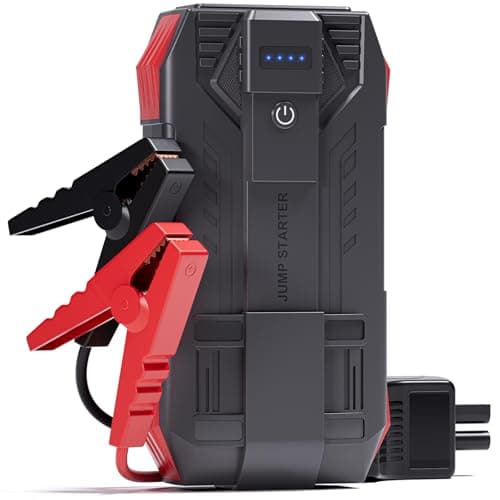 Image of Povasee Jump Starter Power Pack, 6000A Car Battery Booster Jump Starter Power Bank (up to 10L Petrol/8L Diesel), 12V Jump Pack Car Starter with Jump Leads, Emergency LED and 2 USB Ports