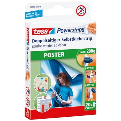 Image of tesa UK POWERSTRIPS POSTER 20x, white, 58003-00079-04
