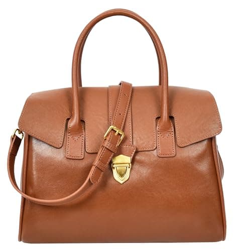 Image of Womens Real Leather Shoulder Bag Large Size Classic Style Tacoma (Tan)