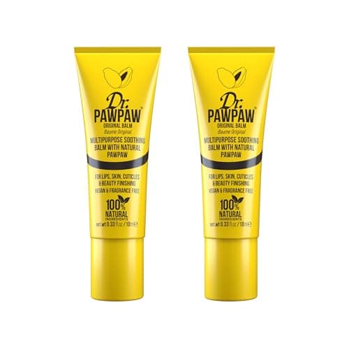 Image of Dr.PAWPAW Original Balm, Multi-Purpose Natural No Fragrance Balm for Hydrating Lips, Skin, Hair, Cuticles, Nails & Beauty Finishing (2 x 10 ml)