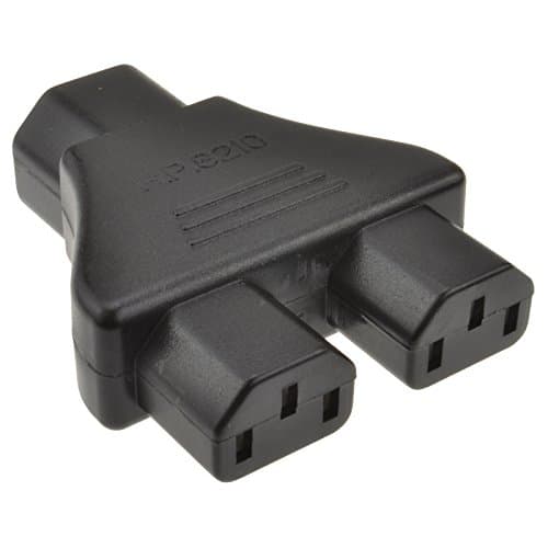 Image of kenable IEC Mains Splitter Plug Y Adapter Block - C14 Socket to 2 x C13 Plugs 10A