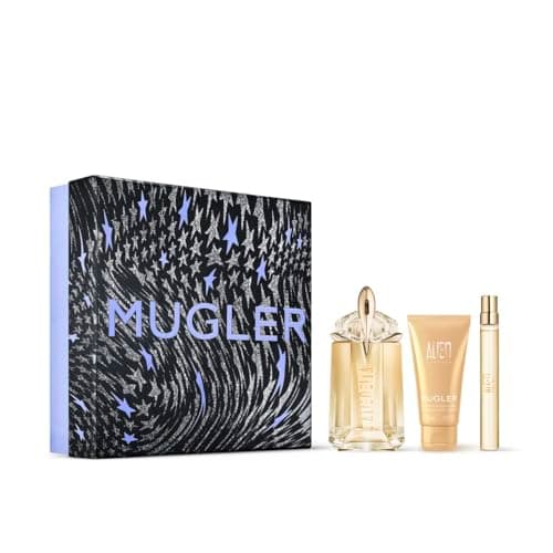 Image of Mugler Alien Goddess Eau de Parfum Gift Set for Women, Refillable 60ml Perfume with Italian Bergamot, Jasmine Grandiflorum and Bourbon Vanilla, Plus 10ml Purse Spray and 50ml Body Lotion