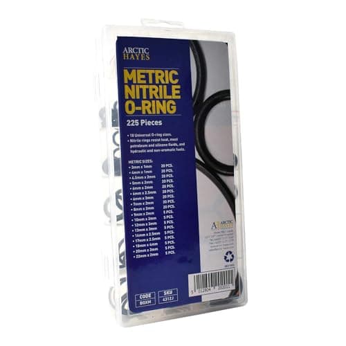 Image of Arctic Hayes BOXM Metric Nitrile O-Ring Assortment Washer 225-Pieces Kit, Regular, 19.9 cm*16.1 cm*11.2 cm