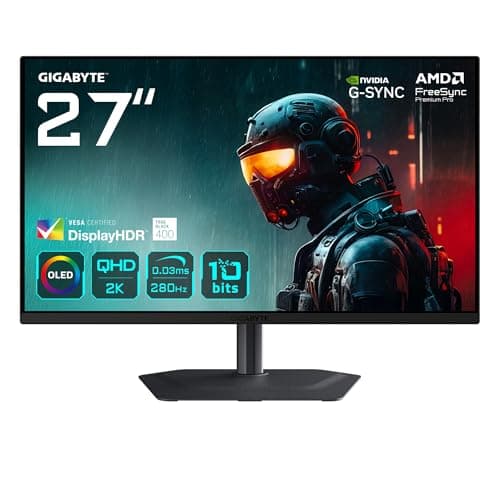 Image of Gigabyte MO27Q2A 27” OLED 2K QHD Gaming Monitor - 2560 x 1440, 280Hz, 0.03ms, 250 cd/m², FreeSync Premium Pro, DisplayHDR True Black 400, HDMI 2.1, DisplayPort 1.4