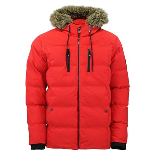 Image of Peak Mountain Men's Parka CANORY, Red, L