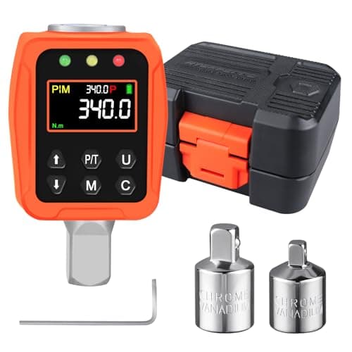 Image of ATsafepro Digital Torque Adapter 1/2" 17-340 Nm,Digital Torque Wrench with Colour LCD Display with Buzzer, 1/4” & 3/8” Adapters for Car & Motorcycle Maintenance