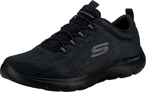 Image of Skechers Men's Summits Louvin Trainers, Black Mesh/Pu/Trim, 9 UK
