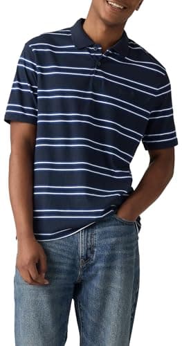 Image of Levi's Men's Vintage Fit Polo Shirt, Trowels Stripe Navy B, S