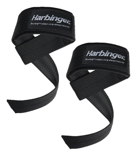 Image of Harbinger Unisex's Big Grip Padded Lifting Straps, Black, One Size