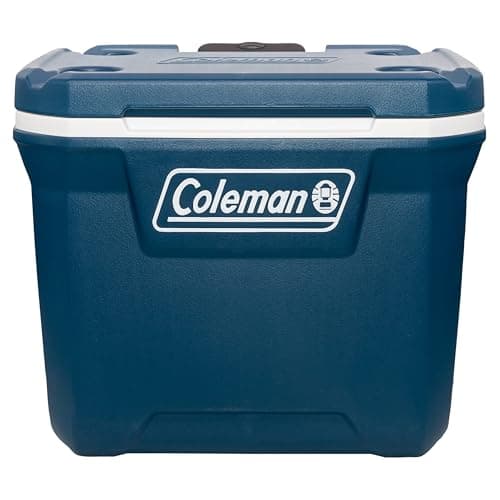 Image of Coleman Xtreme 50QT Cooler with Wheels | Large 47-Liter Icebox PU Foam Insulation | Keeps Cool for Up to 4 Days | Portable Coolerbox | Perfect for Camping, Festivals, and Fishing