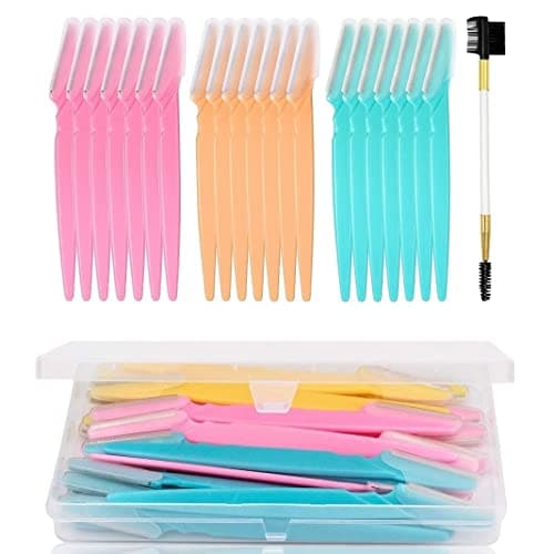 Image of 21PCS Face Razor Dermaplaning Blades for Face Eyebrow Razor Facial Hair Remover Face Razors, Exfoliating Dermaplaning Tool Blades Shaver Trimmer Shaper for Women and Men (21)