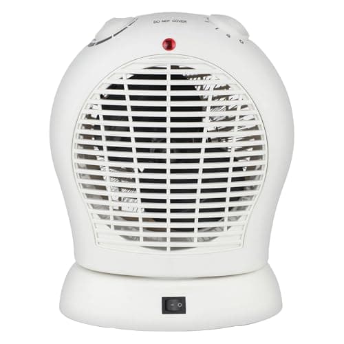 Image of Igenix 2kW Upright Oscillating Fan Heater – 2 Heat Settings, Adjustable Thermostat, Overheat Protection, Tip Over Switch, Carry Handle, Power Indicator Light – White