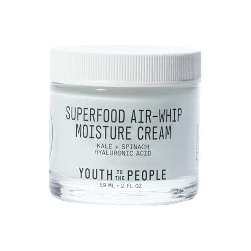 Image of Youth To The People Superfood Air-Whip Moisture Cream, Enriched with Kale, Spinach & Hyaluronic Acid, Lightweight Gel Hydrating Moisturiser, Plumps & Hydrates, Moisturiser for Sensitive Skin, 59ml