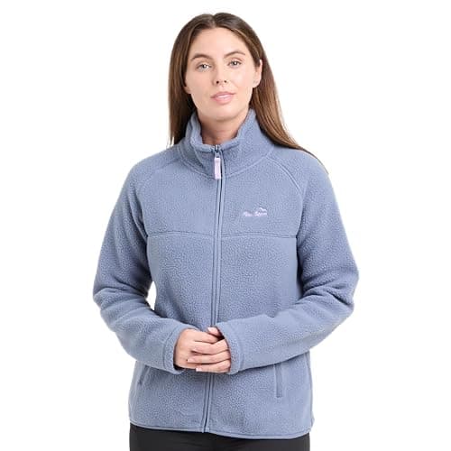 Image of Peter Storm Women's Esk Full Zip Borg Fleece, Midweight, Regular Fit, 2 Zipped Pockets, Ideal for Walking, Hiking & Everyday Casual Wear (UK, Numeric, 16, Regular, Regular, Grey)