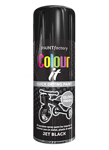 Image of 400ml Colour IT Jet Black Gloss All Purpose Household Spray Paint for Metal Wood Plastic