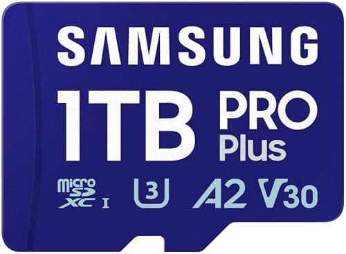 Image of Samsung PRO Plus (2024) microSD card + SD adapter, 1 TB, UHS-I U3, Full HD & 4K UHD, 180 MB/s read, 130 MB/s write, memory card for smartphone, action cam, handheld console, MB-MD1T0SA/EU